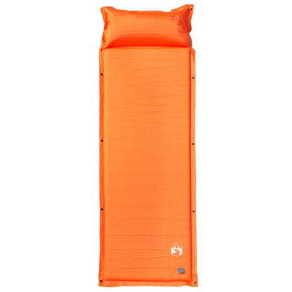 vidaXL Self Inflating Camping Mattress with Pillow 1-Person Orange