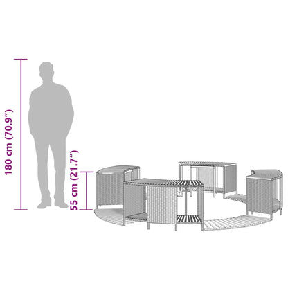 vidaXL Hot Tub Surround Grey Poly Rattan and Solid Wood Acacia