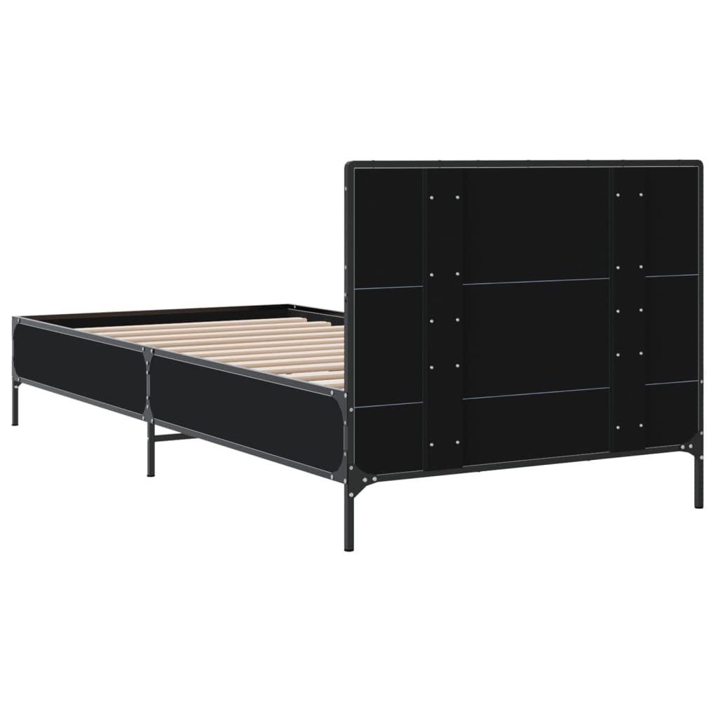 vidaXL Bed Frame without Mattress Black 90x200 cm