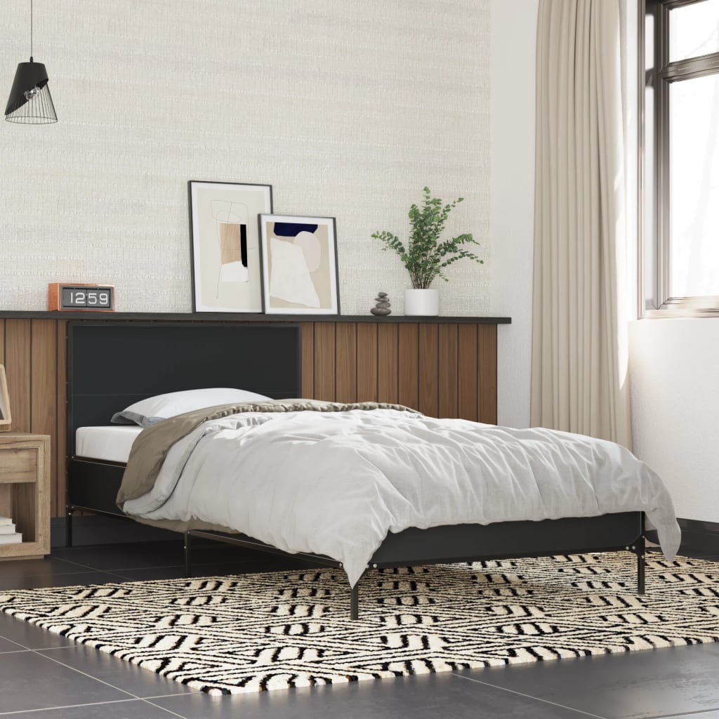 vidaXL Bed Frame without Mattress Black 90x200 cm