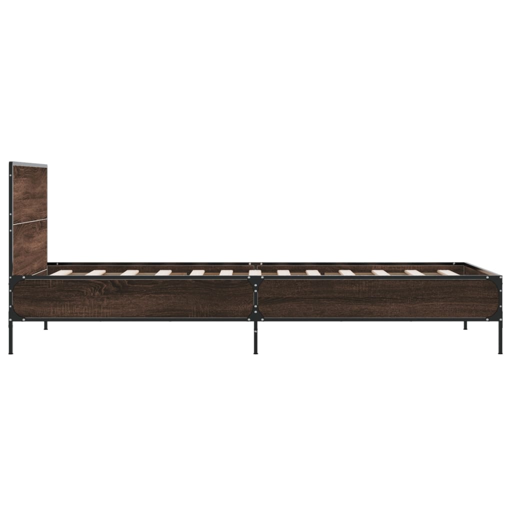 vidaXL Bed Frame without Mattress Brown Oak 90x200 cm