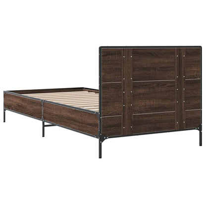 vidaXL Bed Frame without Mattress Brown Oak 90x200 cm