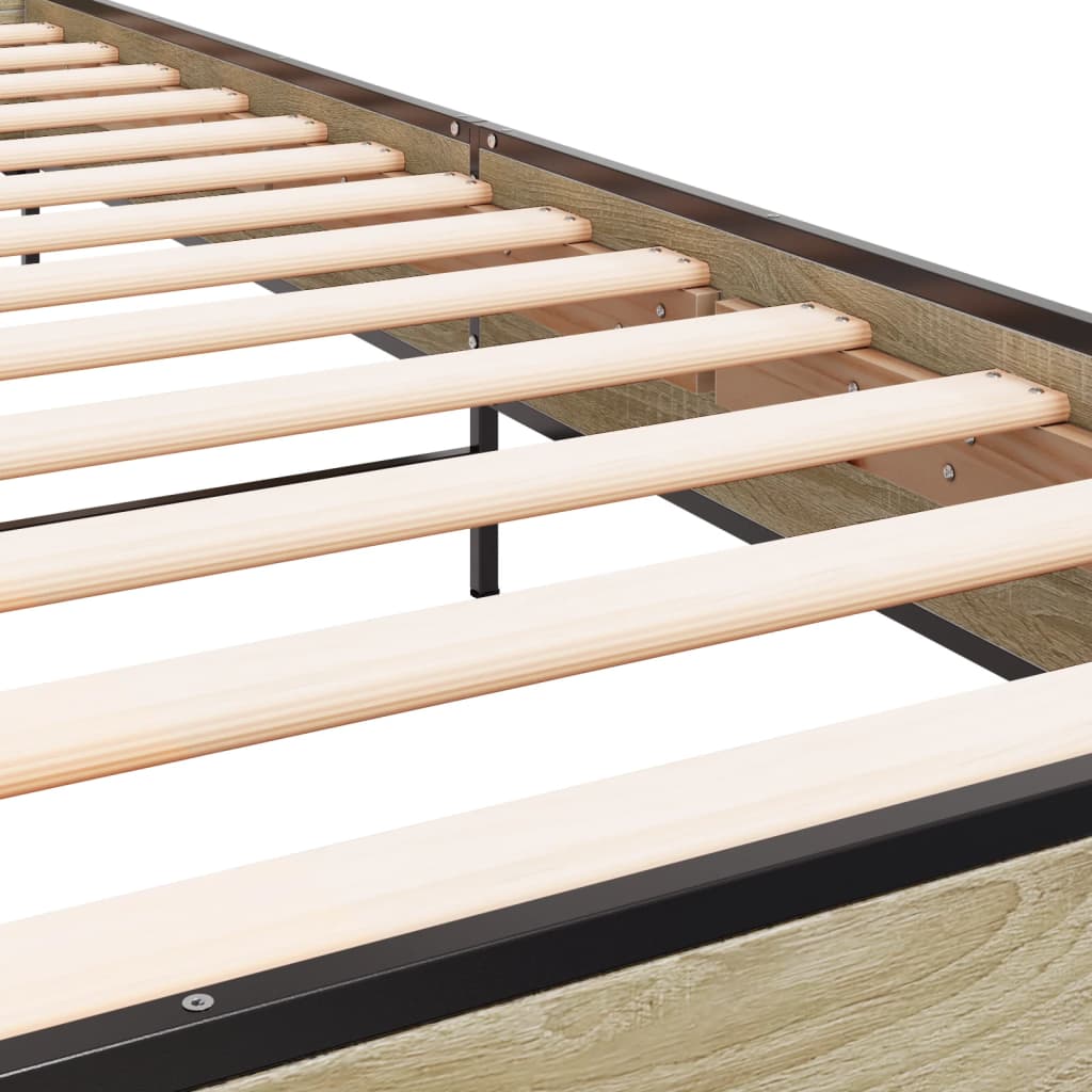 vidaXL Bed Frame without Mattress Sonoma Oak 100x200 cm