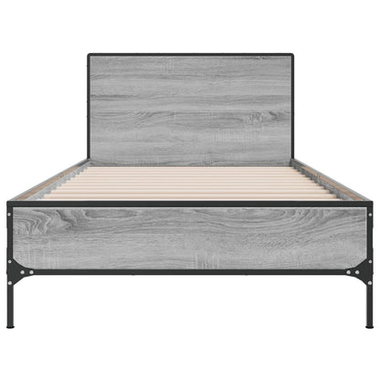 vidaXL Bed Frame without Mattress Grey Sonoma 100x200 cm