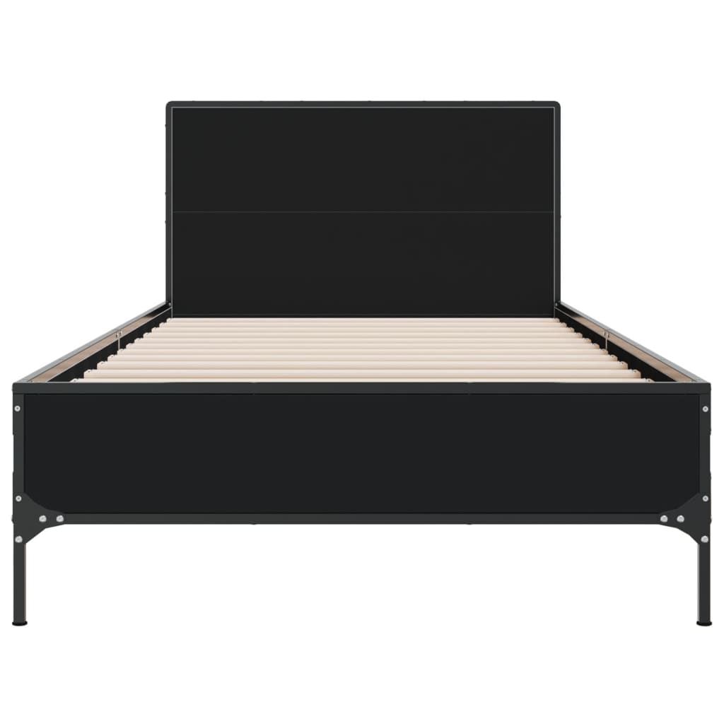vidaXL Bed Frame without Mattress Black 75x190 cm Small Single