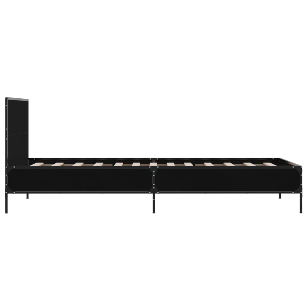 vidaXL Bed Frame without Mattress Black 75x190 cm Small Single