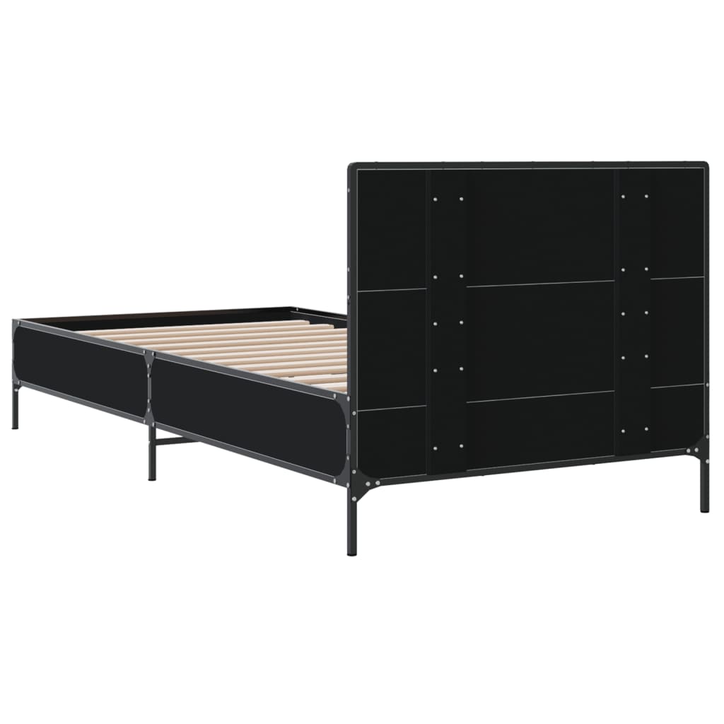 vidaXL Bed Frame without Mattress Black 75x190 cm Small Single