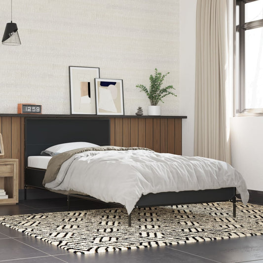 vidaXL Bed Frame without Mattress Black 75x190 cm Small Single