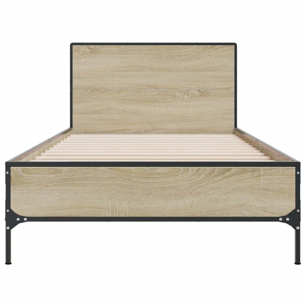 vidaXL Bed Frame without Mattress Sonoma Oak 75x190 cm Small Single