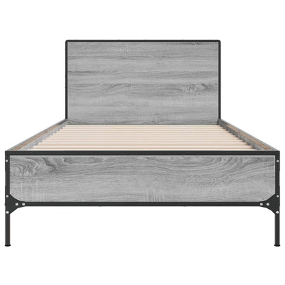 vidaXL Bed Frame without Mattress Grey Sonoma 75x190 cm Small Single