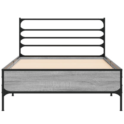 vidaXL Bed Frame without Mattress Grey Sonoma 90x200 cm