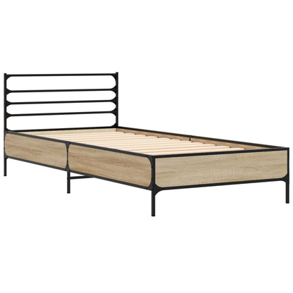 vidaXL Bed Frame | Sonoma Oak | Engineered Wood, Metal | Single | Durable