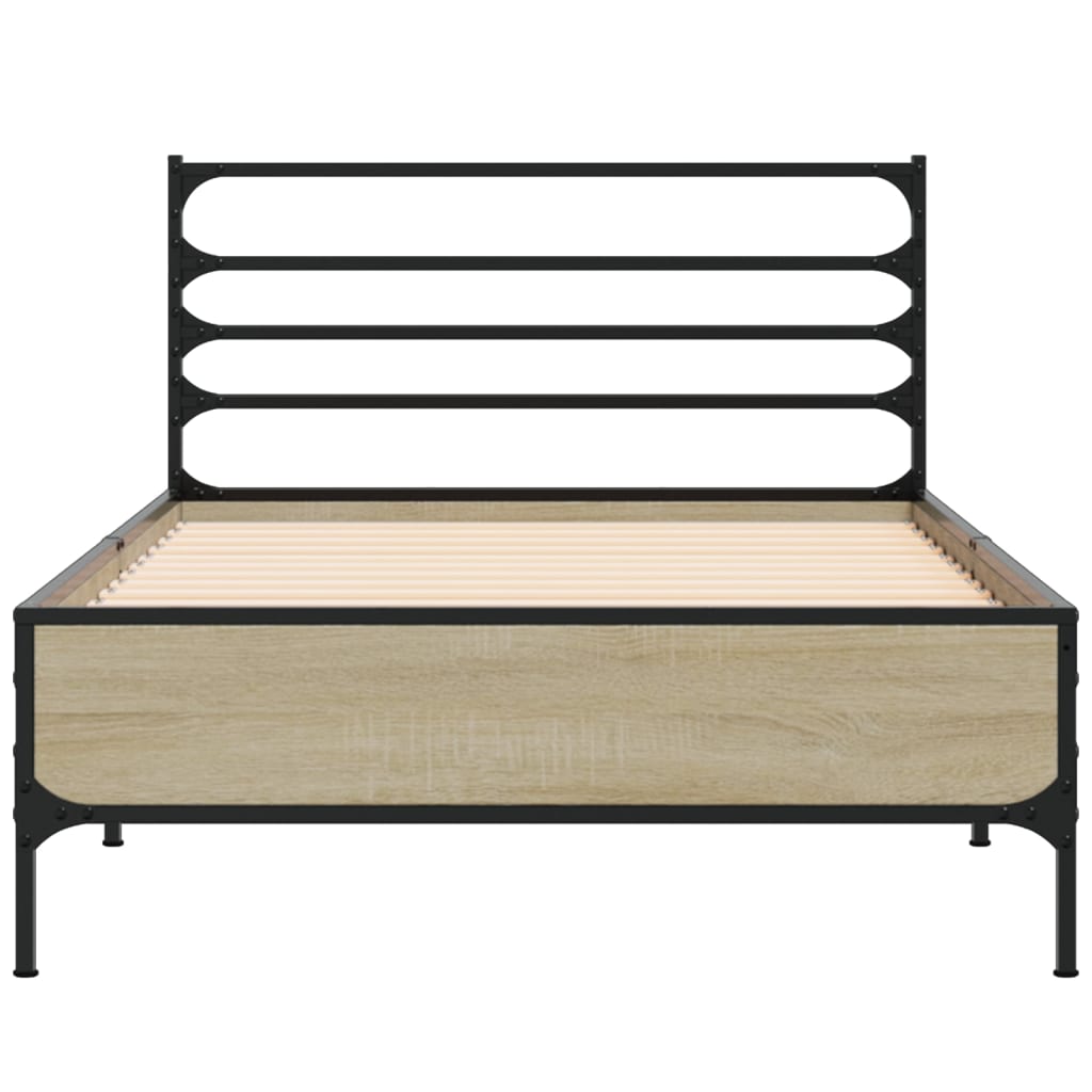 vidaXL Bed Frame | Sonoma Oak | Engineered Wood, Metal | Single | Durable