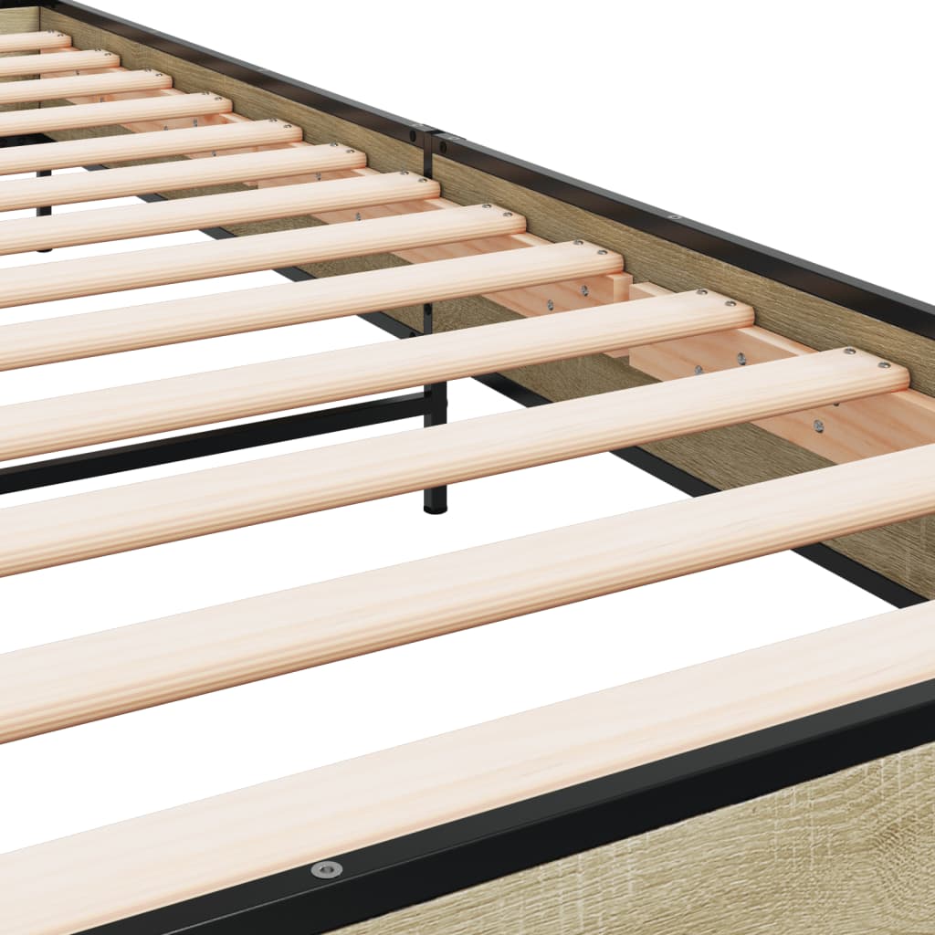 vidaXL Bed Frame | Sonoma Oak | Engineered Wood, Metal | Single | Durable