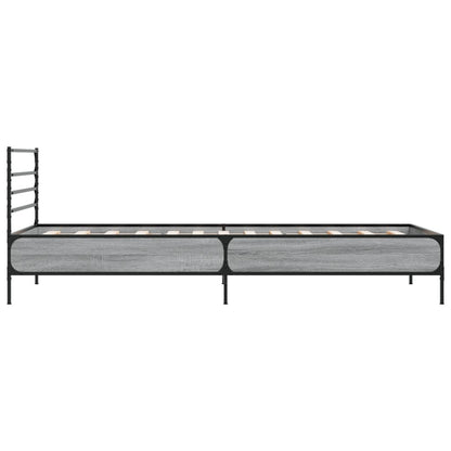 vidaXL Bed Frame | Grey Sonoma | Engineered wood, Metal, Plywood | Single