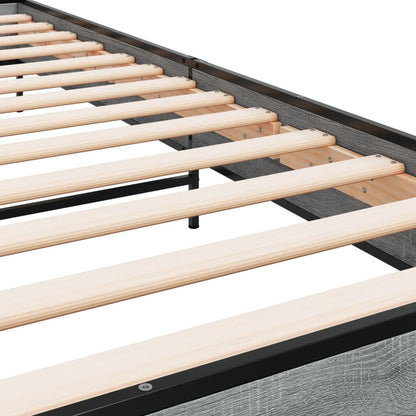 vidaXL Bed Frame | Grey Sonoma | Engineered wood, Metal, Plywood | Single