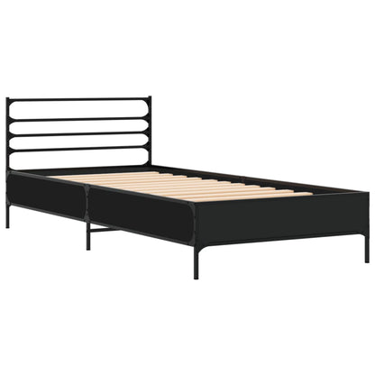 vidaXL Bed Frame without Mattress Black 75x190 cm Small Single