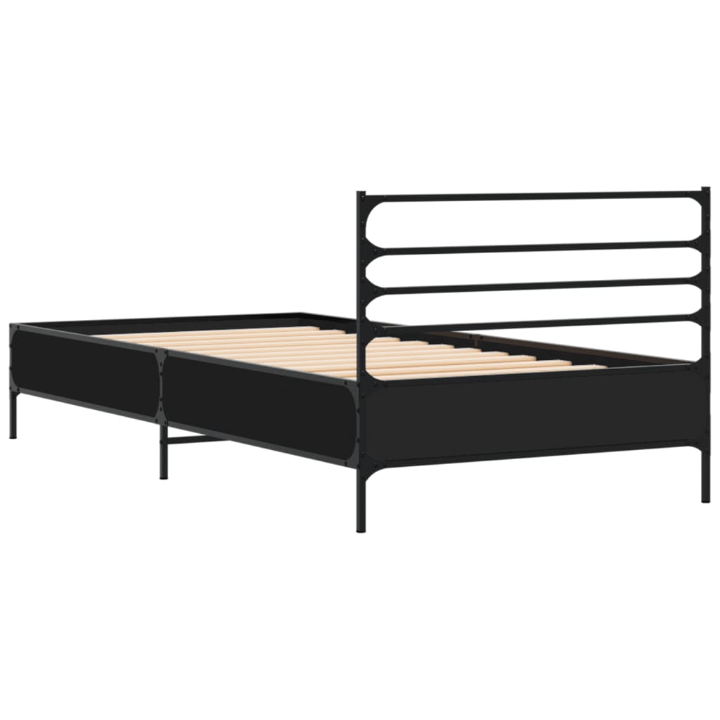 vidaXL Bed Frame without Mattress Black 90x190 cm Single