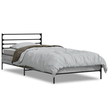 vidaXL Bed Frame without Mattress Grey Sonoma 90x190 cm Single