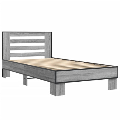 vidaXL Bed Frame | Grey Sonoma | Engineered wood, metal | Single