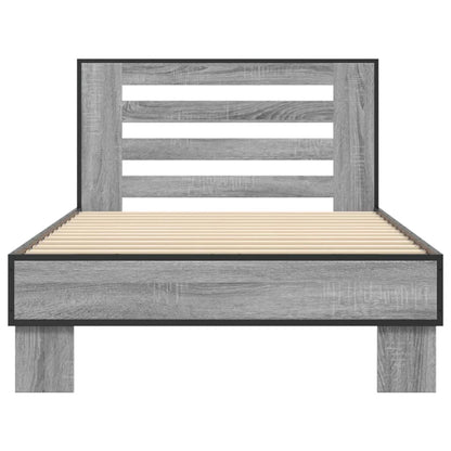 vidaXL Bed Frame | Grey Sonoma | Engineered wood, metal | Single
