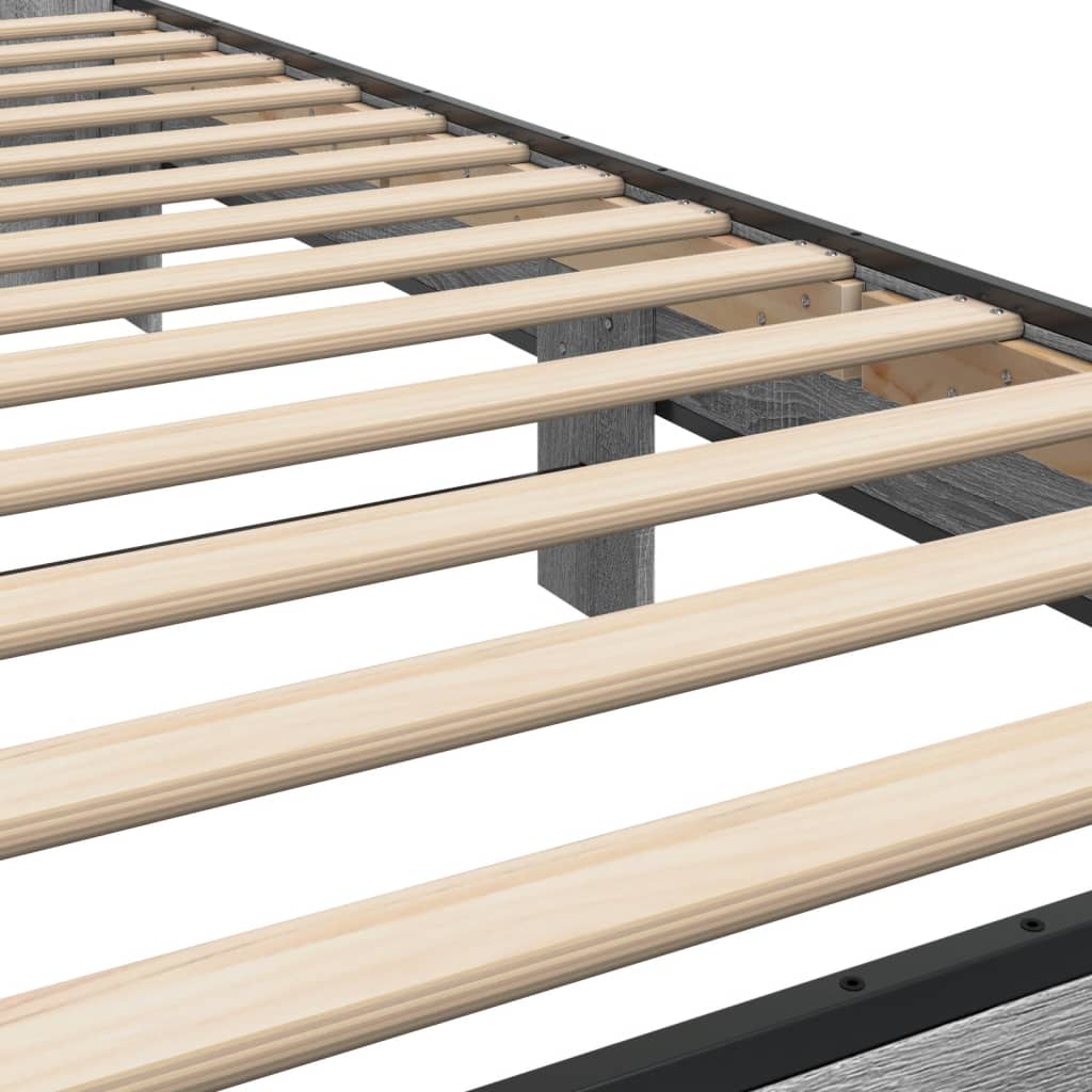 vidaXL Bed Frame | Grey Sonoma | Engineered wood, metal | Single