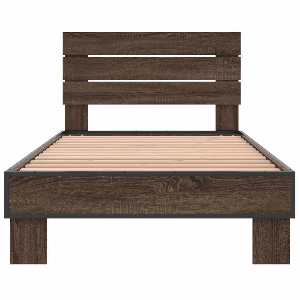 vidaXL Bed Frame without Mattress Brown Oak 90x200 cm