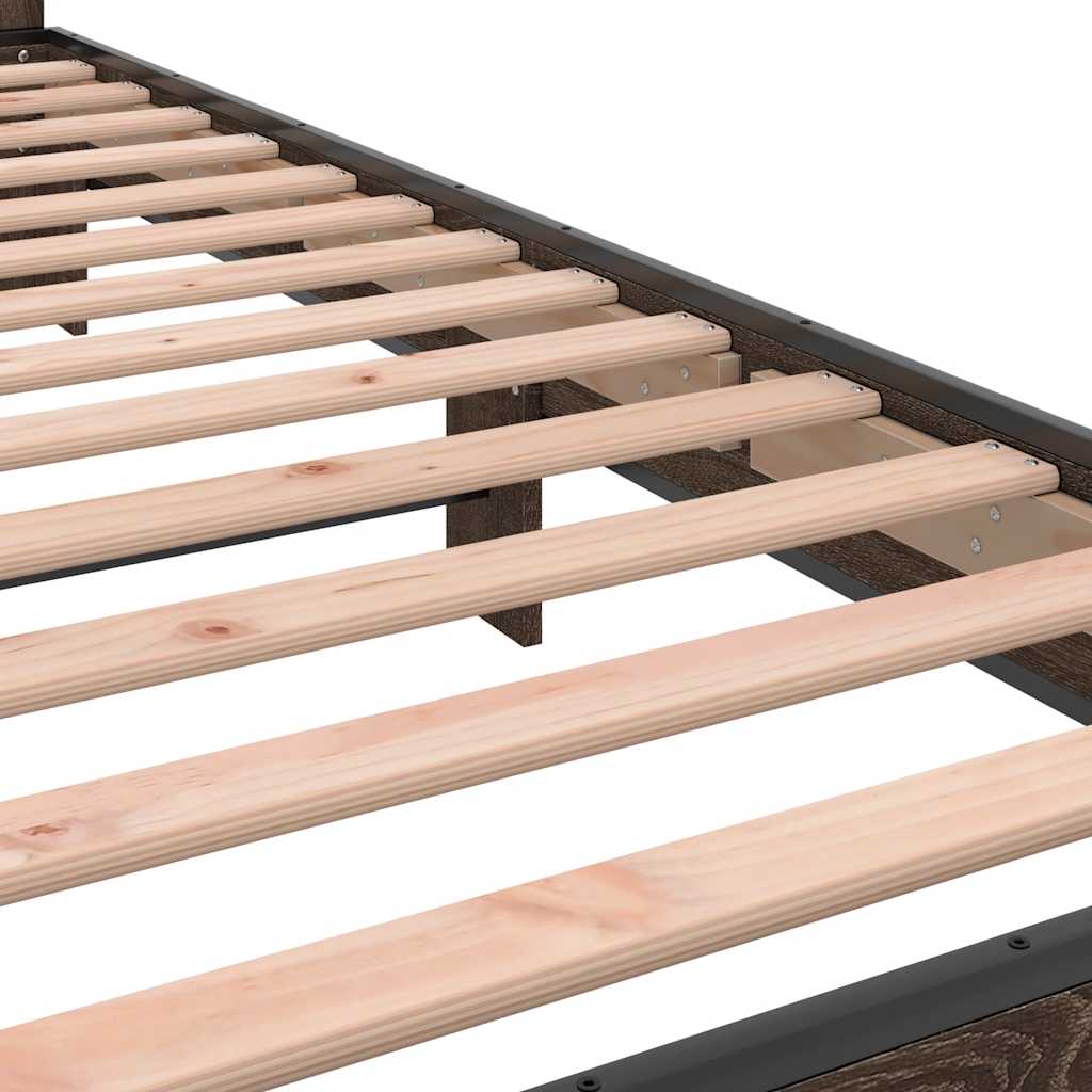vidaXL Bed Frame without Mattress Brown Oak 90x200 cm