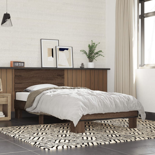 vidaXL Bed Frame without Mattress Brown Oak 90x200 cm