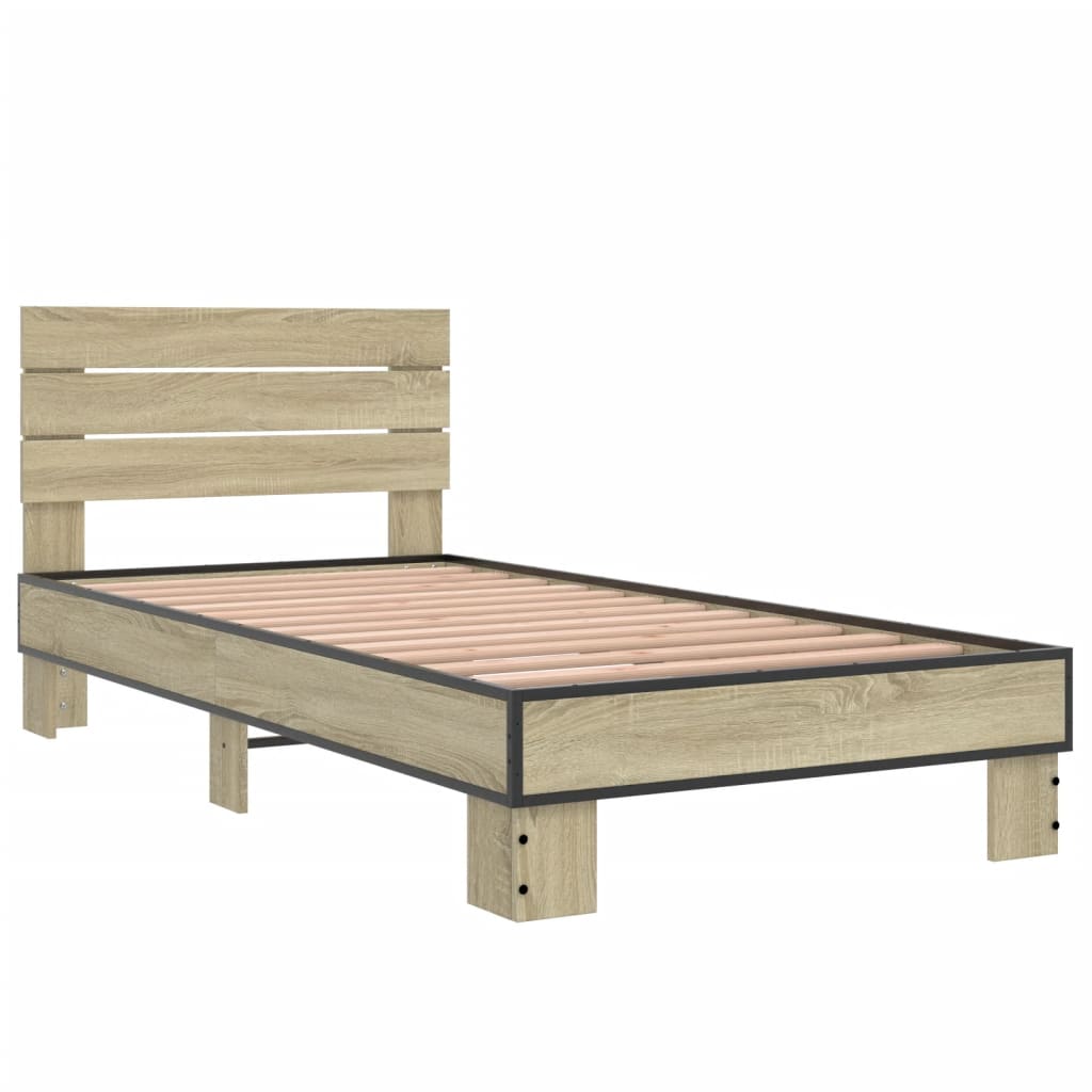 vidaXL Bed Frame without Mattress Sonoma Oak 90x190 cm Single
