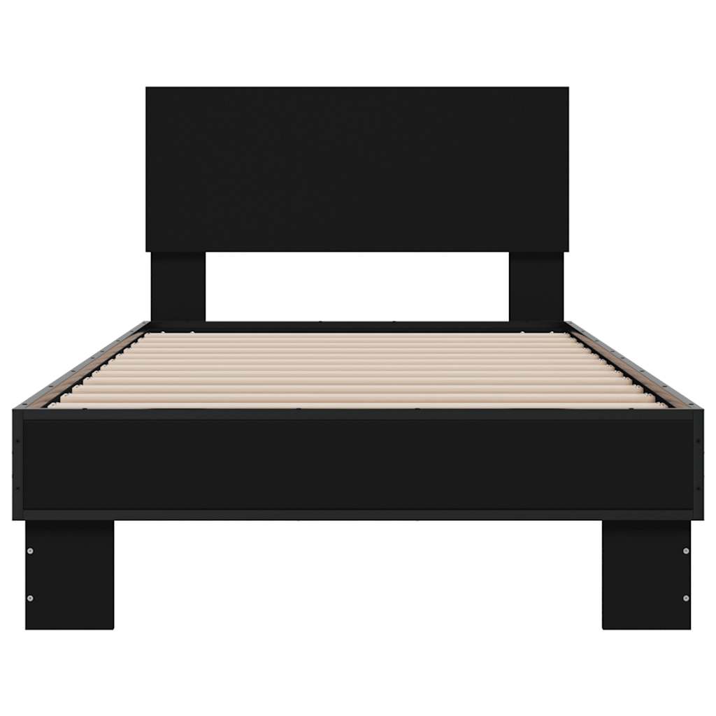 vidaXL Bed Frame | Black | Engineered Wood, Metal | Small Single | Bed Frame