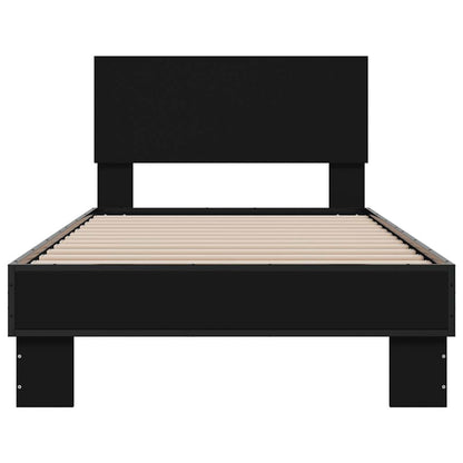 vidaXL Bed Frame | Black | Engineered Wood, Metal | Small Single | Bed Frame