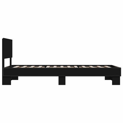 vidaXL Bed Frame | Black | Engineered Wood, Metal | Small Single | Bed Frame