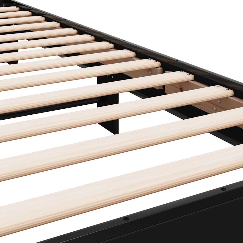 vidaXL Bed Frame | Black | Engineered Wood, Metal | Small Single | Bed Frame