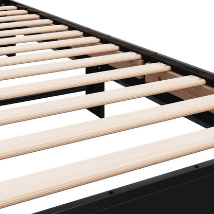 vidaXL Bed Frame | Black | Engineered Wood, Metal | Small Single | Bed Frame