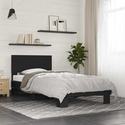 vidaXL Bed Frame | Black | Engineered Wood, Metal | Small Single | Bed Frame