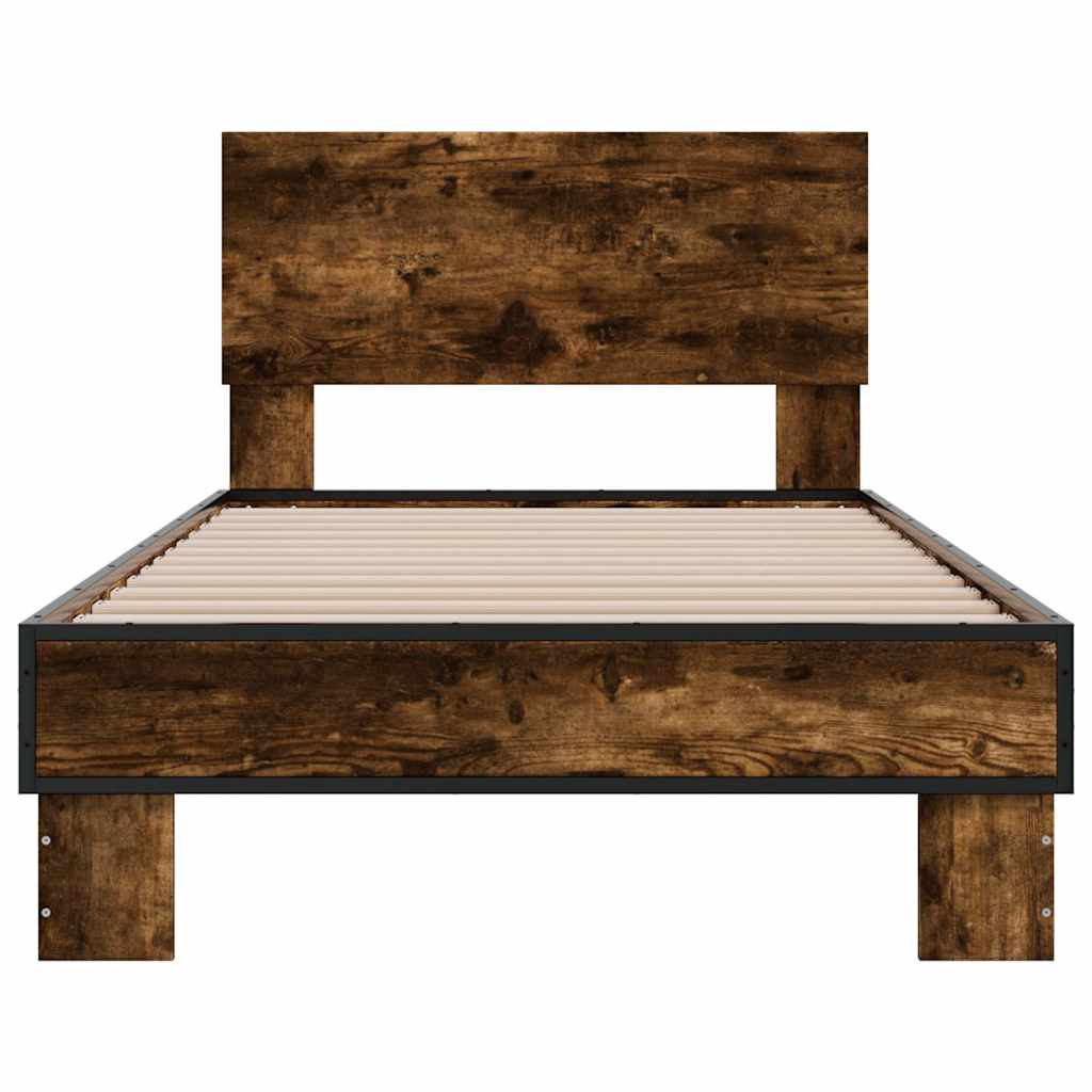 vidaXL Bed Frame | Smoked Oak | Engineered Wood | Small Single | Durable