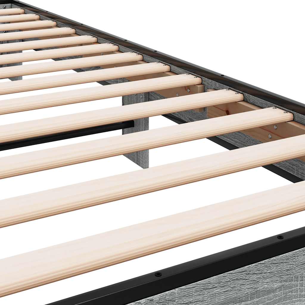 vidaXL Bed Frame | Grey Sonoma | Engineered Wood, Metal | Small Single | Durable
