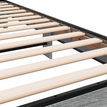 vidaXL Bed Frame | Grey Sonoma | Engineered Wood, Metal | Small Single | Durable