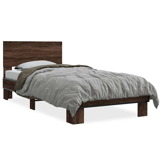 vidaXL Bed Frame | Brown oak | Engineered wood | Small Single | Durable