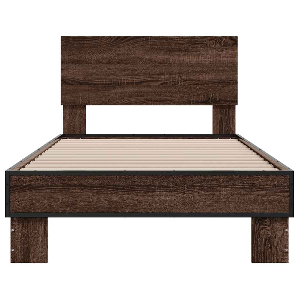 vidaXL Bed Frame | Brown oak | Engineered wood | Small Single | Durable