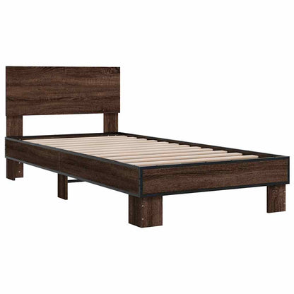 vidaXL Bed Frame | Brown Oak | Engineered wood | Single | Modern | Bed Frame
