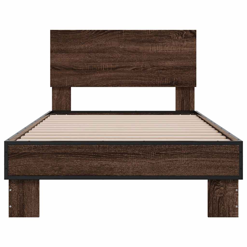 vidaXL Bed Frame | Brown Oak | Engineered wood | Single | Modern | Bed Frame