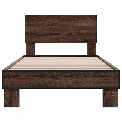 vidaXL Bed Frame | Brown Oak | Engineered wood | Single | Modern | Bed Frame