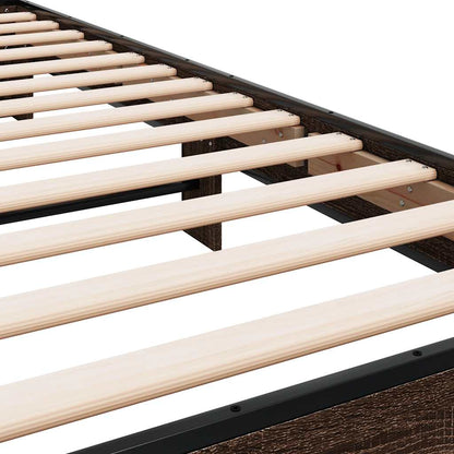 vidaXL Bed Frame | Brown Oak | Engineered wood | Single | Modern | Bed Frame
