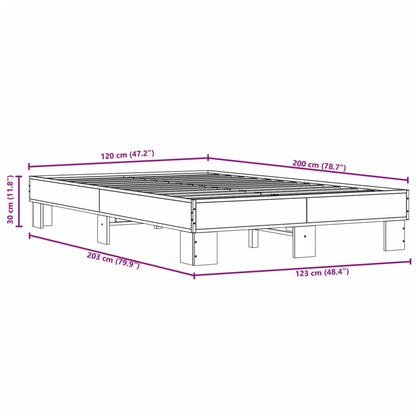 vidaXL Bed Frame without Mattress Sonoma Oak 120x200 cm