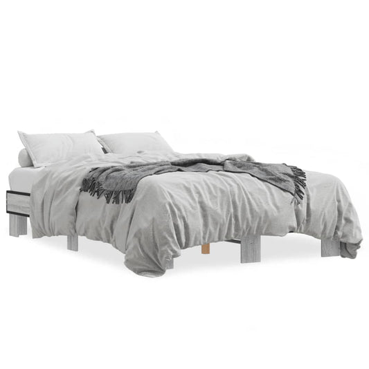 vidaXL Bed Frame without Mattress Grey Sonoma 120x200 cm