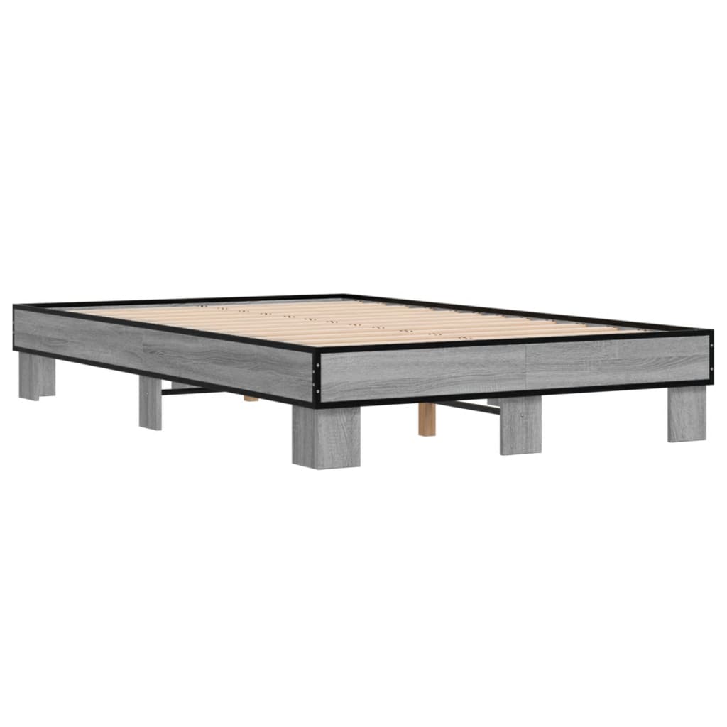 vidaXL Bed Frame without Mattress Grey Sonoma 120x200 cm