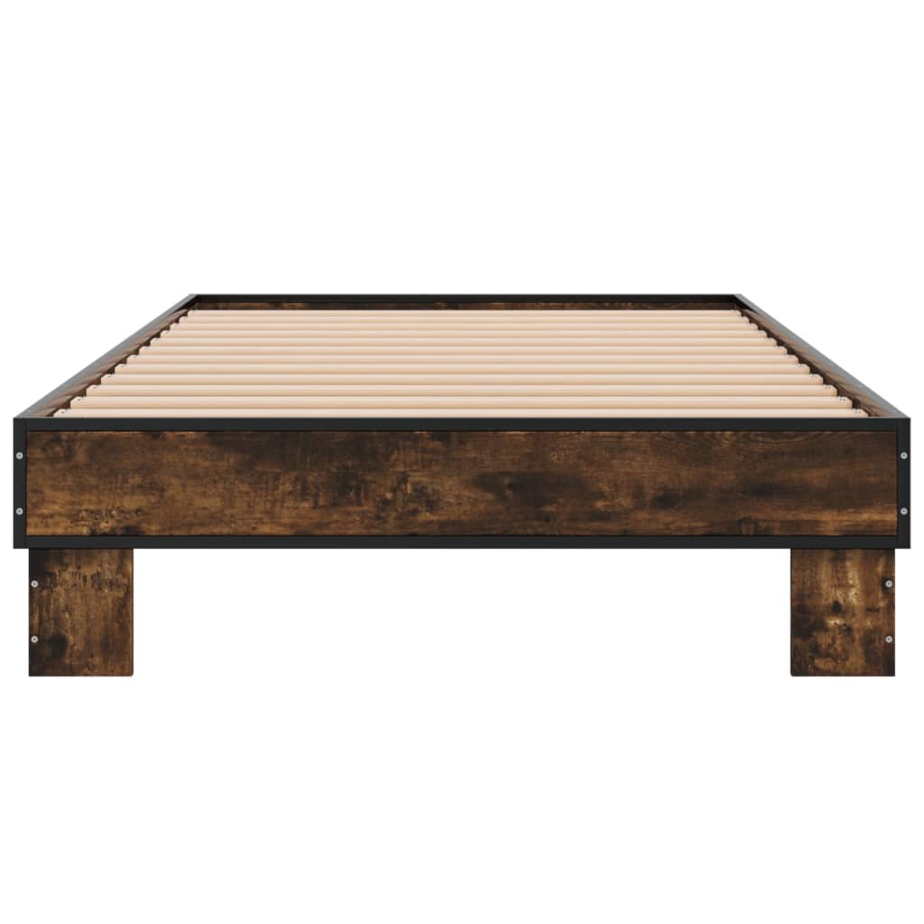 vidaXL Bed Frame without Mattress Smoked Oak 100x200 cm