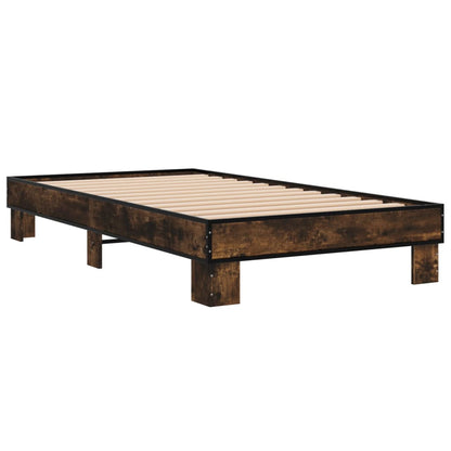 vidaXL Bed Frame without Mattress Smoked Oak 100x200 cm
